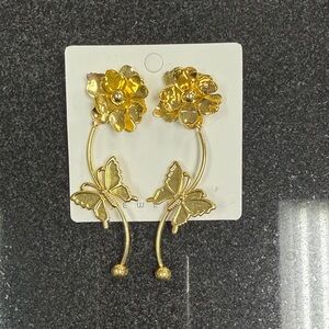 ASOS Gold Floral and Butterfly Earrings